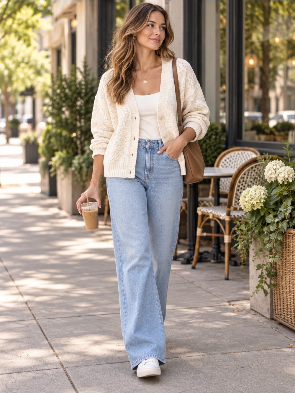 NWOT LOFT Cream Knit Cardigan